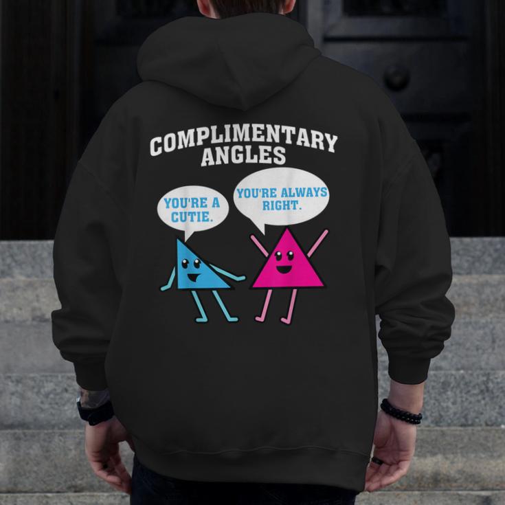 Right Acute Triangle Math Teacher Cool Geometry Men Zip Up Hoodie Back Print, funny design