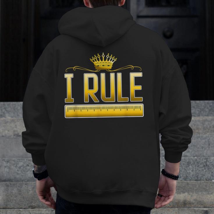 I Rule Math Ruler Mathematics Pun Math Teacher Men Women Girls Kids Men Zip Up Hoodie Back Print, funny design I Rule Math Ruler Mathematics Pun Math Teacher Men Women Girls Kids Men Zip Up Hoodie Back Print, funny design