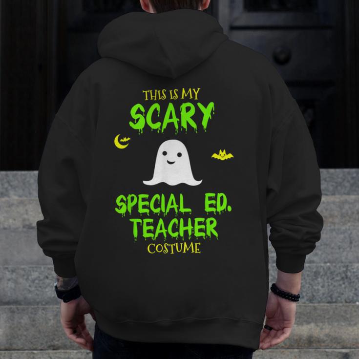 Scary Special Education Ed Teacher Costume Halloween Easy Men Zip Up Hoodie Back Print, funny design Scary Special Education Ed Teacher Costume Halloween Easy Men Zip Up Hoodie Back Print, funny design