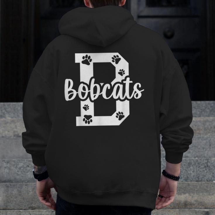 School Spirit Mascot Bobcats Back To School Teacher Student Men Zip Up Hoodie Back Print, funny design