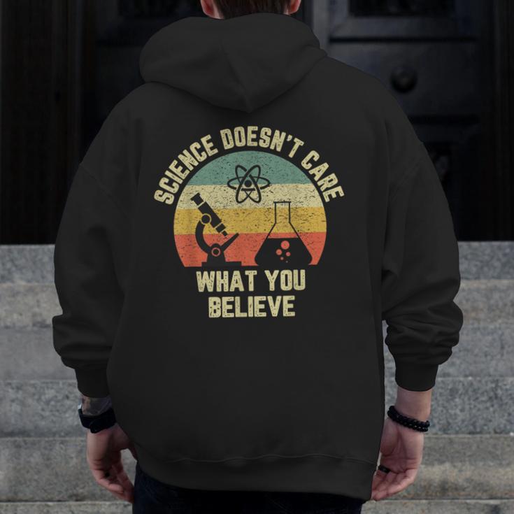 Science Doesn't Care What You Believe Science Teacher Men Women Kids Men Zip Up Hoodie Back Print, Science Teacher Gifts, funny design Science Doesn't Care What You Believe Science Teacher Men Women Kids Men Zip Up Hoodie Back Print, Science Teacher Gifts, funny design