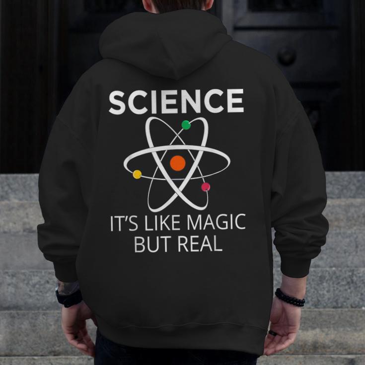 Science It's Like Magic But Real Teachers Students Scientist Men Zip Up Hoodie Back Print, Science Teacher Gifts, funny design Science It's Like Magic But Real Teachers Students Scientist Men Zip Up Hoodie Back Print, Science Teacher Gifts, funny design