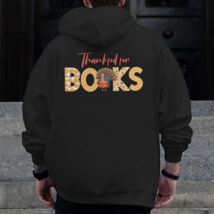 Science Of Reading ELA Teachers Thankful For Books Men Zip Up Hoodie Back Print, Science Teacher Gifts, funny design