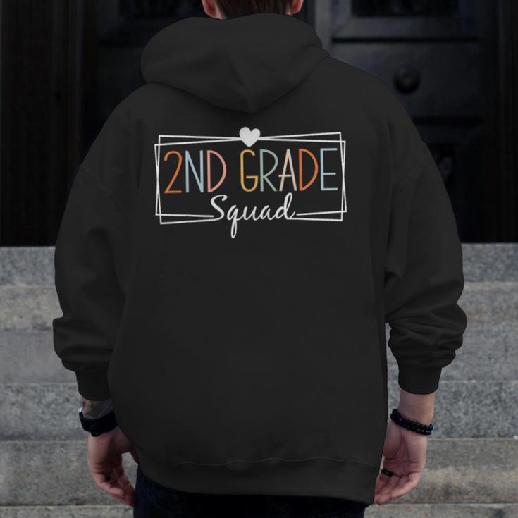 Second Grade Squad Teachers Kids 2nd Grade Back To School Men Zip Up Hoodie Back Print, funny design Second Grade Squad Teachers Kids 2nd Grade Back To School Men Zip Up Hoodie Back Print, funny design