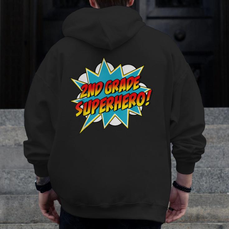 Second Grade Superhero Teacher Student 2nd Grade Comic Retro Men Zip Up Hoodie Back Print, 2nd Grade Teacher Gifts, funny design Second Grade Superhero Teacher Student 2nd Grade Comic Retro Men Zip Up Hoodie Back Print, 2nd Grade Teacher Gifts, funny design