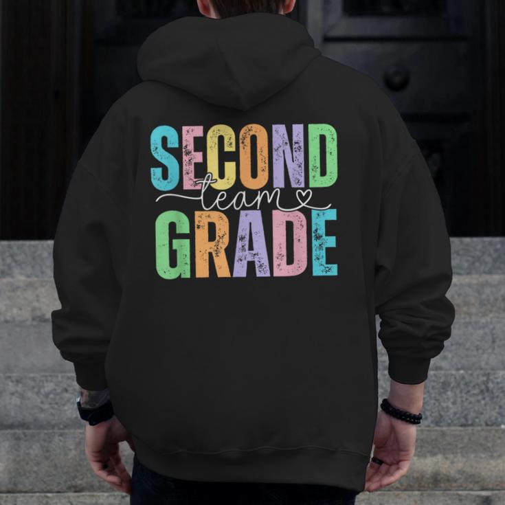 Second Grade Team Heart Teacher Student Back To School Girls Men Zip Up Hoodie Back Print, funny design Second Grade Team Heart Teacher Student Back To School Girls Men Zip Up Hoodie Back Print, funny design