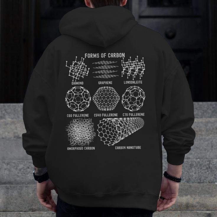 Sheldon Nerdy Forms Carbon Nanotubes Chemistry Teacher Geek Men Zip Up Hoodie Back Print, funny design
