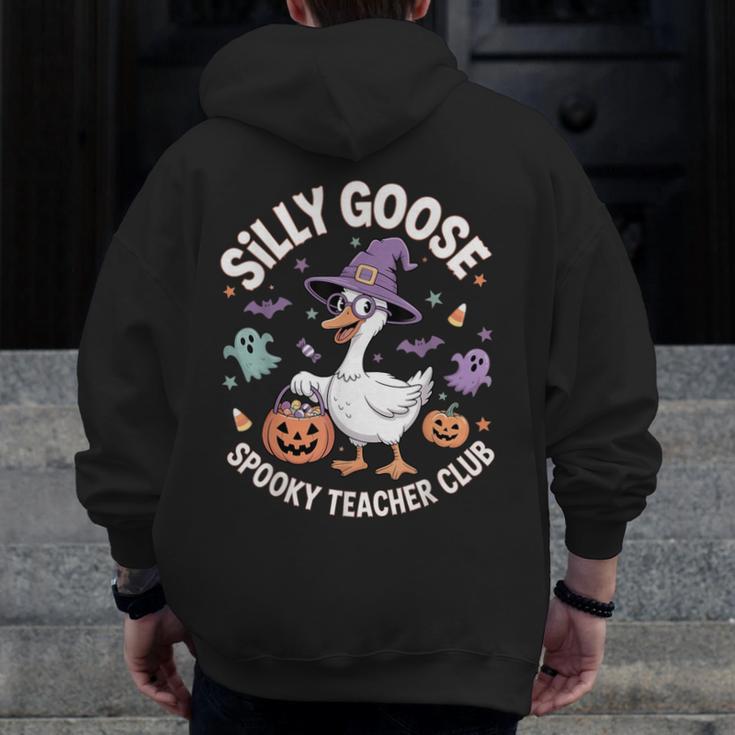 Silly Goose Spooky Teacher Club Halloween Witch Ghost Men Zip Up Hoodie Back Print, funny design Silly Goose Spooky Teacher Club Halloween Witch Ghost Men Zip Up Hoodie Back Print, funny design