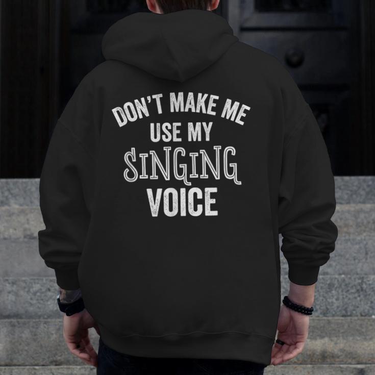 Singing Voice Singer Choir Chorus Music Teacher For Men Women Girls Kids Men Zip Up Hoodie Back Print, funny design