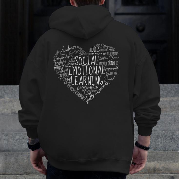 Social Emotional Learning Heart Counselor Teacher SEL Kind Men Zip Up Hoodie Back Print, funny design Social Emotional Learning Heart Counselor Teacher SEL Kind Men Zip Up Hoodie Back Print, funny design