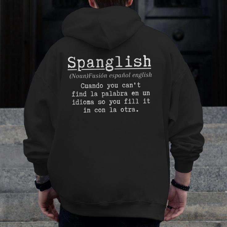 Spanglish Definition Spanish Teacher Bilingual Maestra Men Zip Up Hoodie Back Print, funny design Spanglish Definition Spanish Teacher Bilingual Maestra Men Zip Up Hoodie Back Print, funny design