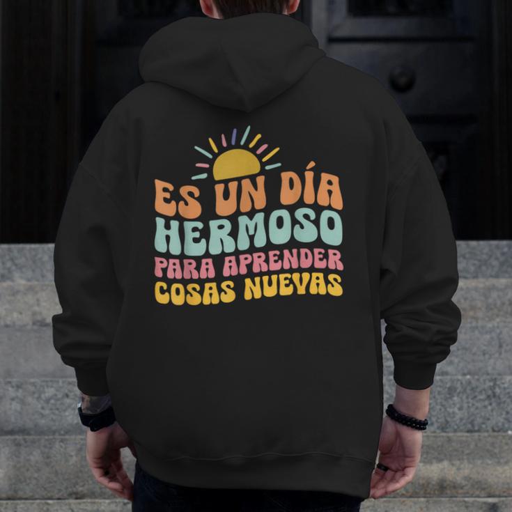 Spanish Multilingual Teacher Dual Languages Bilingual Men Zip Up Hoodie Back Print, funny design Spanish Multilingual Teacher Dual Languages Bilingual Men Zip Up Hoodie Back Print, funny design