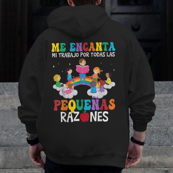Spanish Teacher Bilingual Teacher Maestra Maestras Men Zip Up Hoodie Back Print, funny design Spanish Teacher Bilingual Teacher Maestra Maestras Men Zip Up Hoodie Back Print, funny design