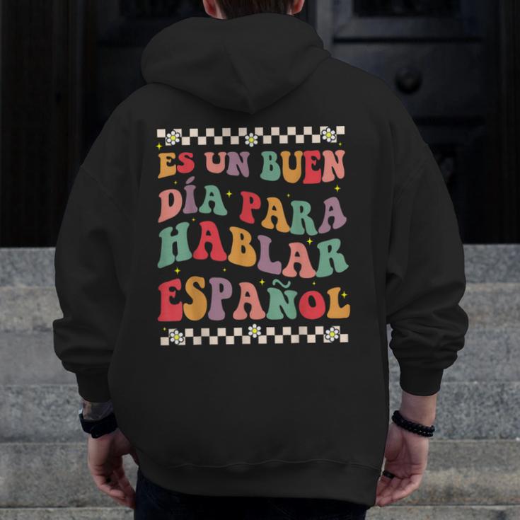 Spanish Teacher Maestra Hablar EspañOl Bilingual Teacher Men Zip Up Hoodie Back Print, funny design