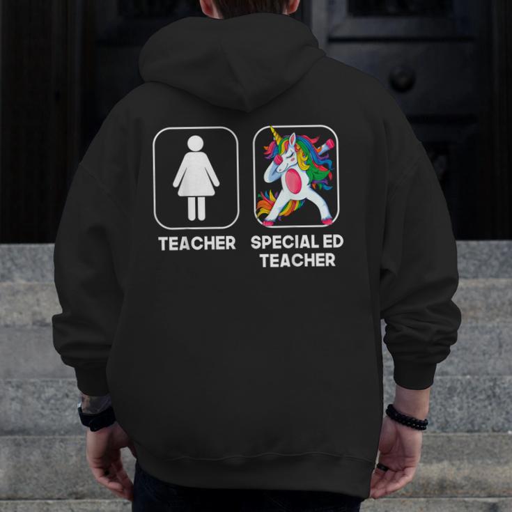 Special Ed Teacher Dabbing Unicorn Teacher Women Men Zip Up Hoodie Back Print, funny design Special Ed Teacher Dabbing Unicorn Teacher Women Men Zip Up Hoodie Back Print, funny design