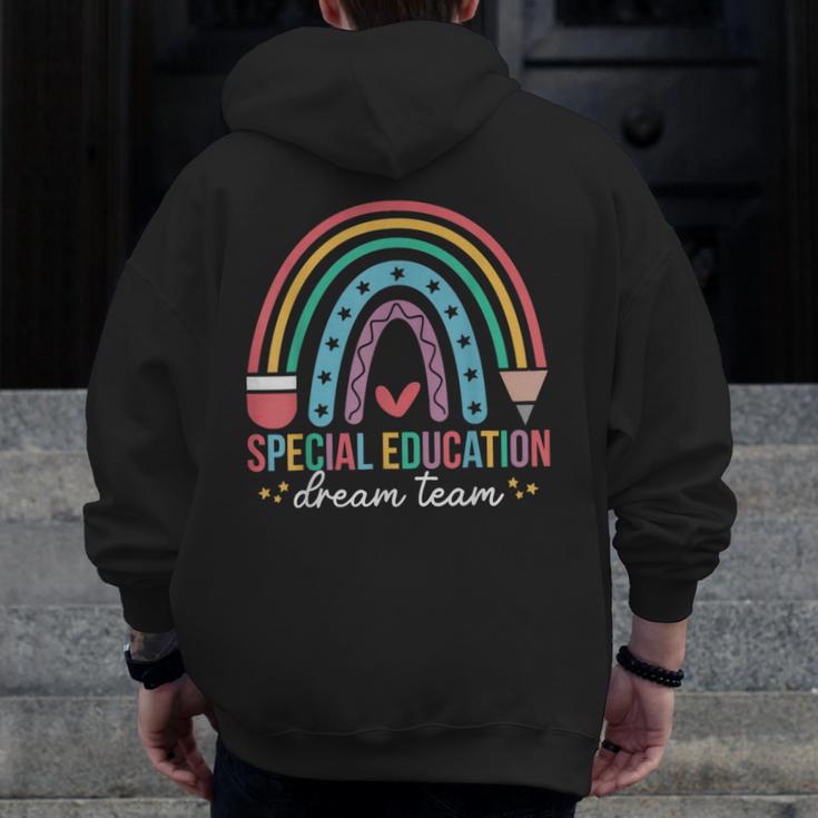 Special Education Dream Team Rainbow SPED Teacher Autism Men Zip Up Hoodie Back Print, funny design
