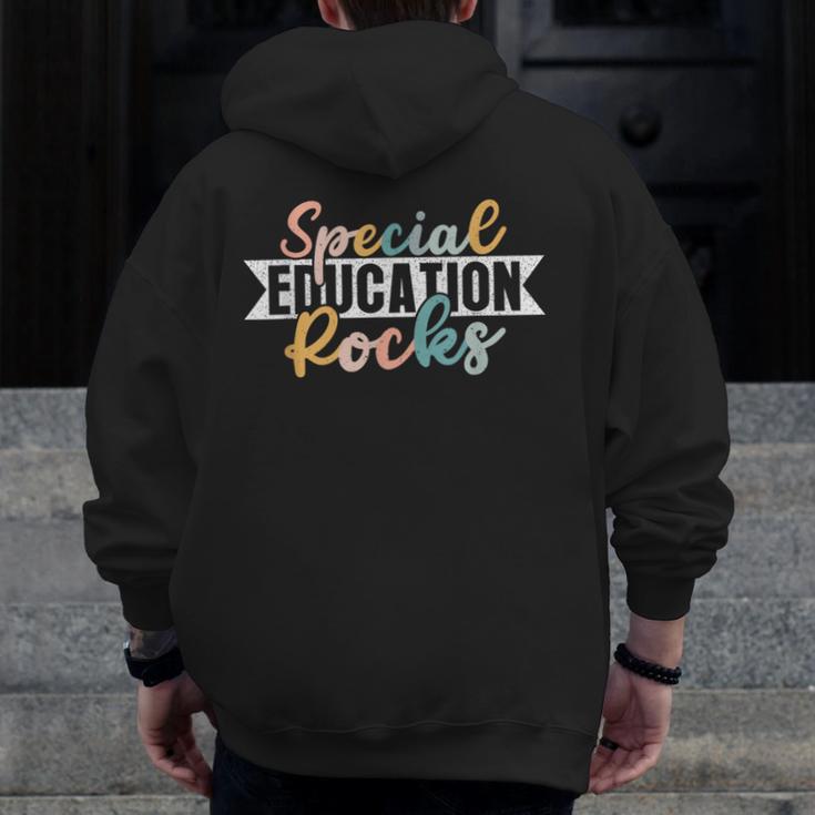 Special Education Rocks Sped Teacher Students Back To School Men Zip Up Hoodie Back Print, funny design Special Education Rocks Sped Teacher Students Back To School Men Zip Up Hoodie Back Print, funny design