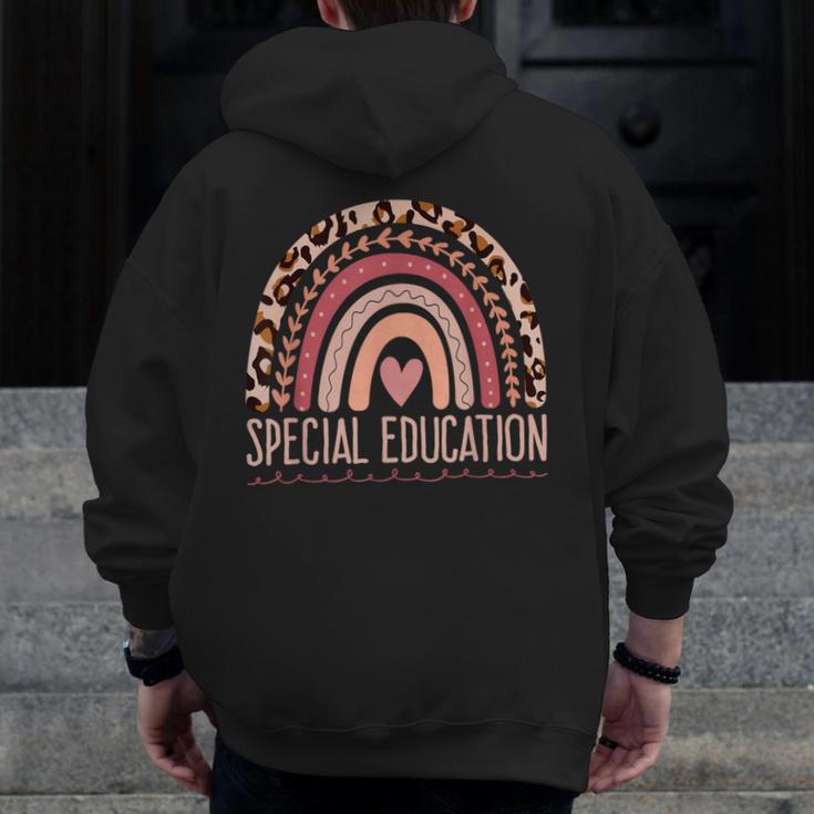 Special Education Shirt Teacher SPED Leopard Boho Rainbow Men Zip Up Hoodie Back Print, funny design Special Education Shirt Teacher SPED Leopard Boho Rainbow Men Zip Up Hoodie Back Print, funny design