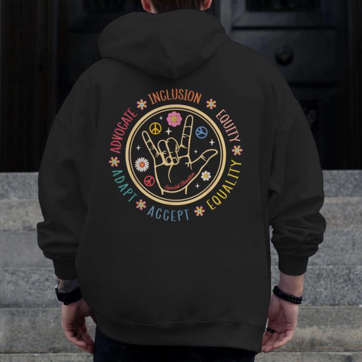 Special Education SPED Teacher IEP Advocate Inclusion Autism Men Zip Up Hoodie Back Print, funny design Special Education SPED Teacher IEP Advocate Inclusion Autism Men Zip Up Hoodie Back Print, funny design