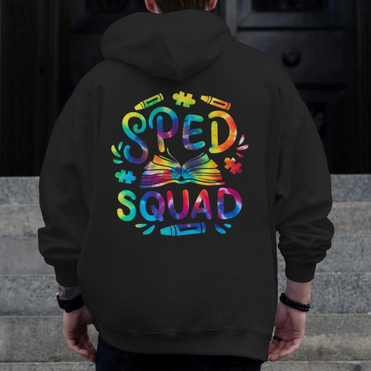 Special Education Teacher Sped Squad SPED Teacher Tie Dye Men Zip Up Hoodie Back Print, funny design Special Education Teacher Sped Squad SPED Teacher Tie Dye Men Zip Up Hoodie Back Print, funny design
