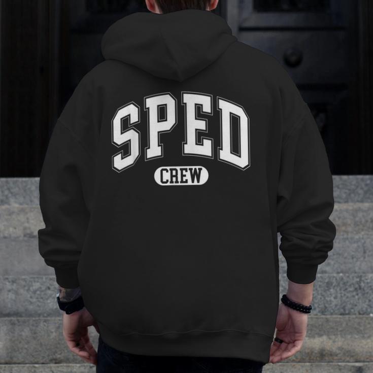 SPED Crew SPED Teacher Back To School For Women Men Men Zip Up Hoodie Back Print, funny design