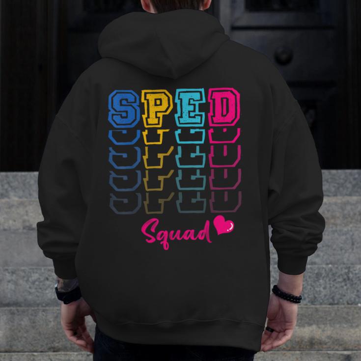 SPED Squad Proud Special Education Para Teacher Colorful Men Zip Up Hoodie Back Print, funny design SPED Squad Proud Special Education Para Teacher Colorful Men Zip Up Hoodie Back Print, funny design