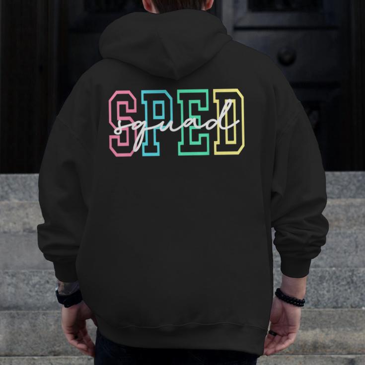 SPED Squad Team SPED Teacher Special Education Teacher Men Zip Up Hoodie Back Print, funny design