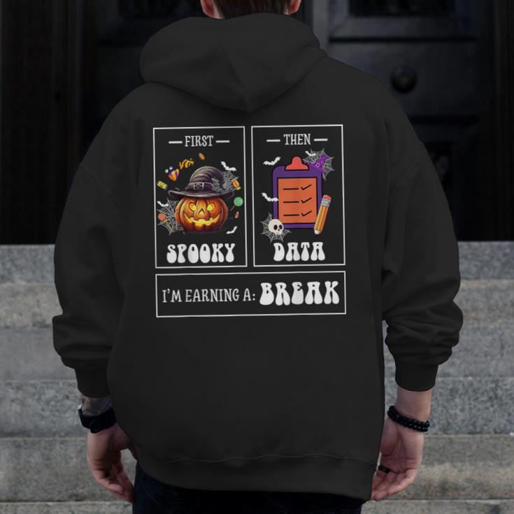 Sped Teacher Halloween First Spooky Then Data Sped Ed Team Men Zip Up Hoodie Back Print, funny design Sped Teacher Halloween First Spooky Then Data Sped Ed Team Men Zip Up Hoodie Back Print, funny design