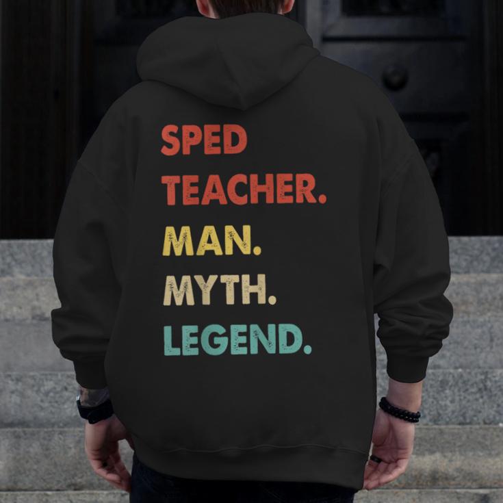 Sped Teacher Man Myth Legend Men Zip Up Hoodie Back Print, funny design Sped Teacher Man Myth Legend Men Zip Up Hoodie Back Print, funny design