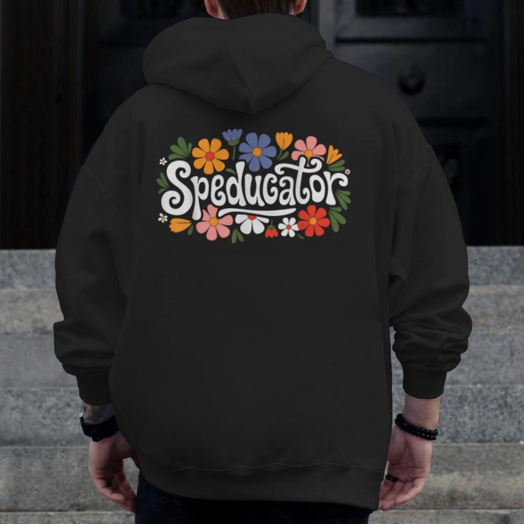 Speducator Special Education Teacher Teaching SPED Men Zip Up Hoodie Back Print, funny design