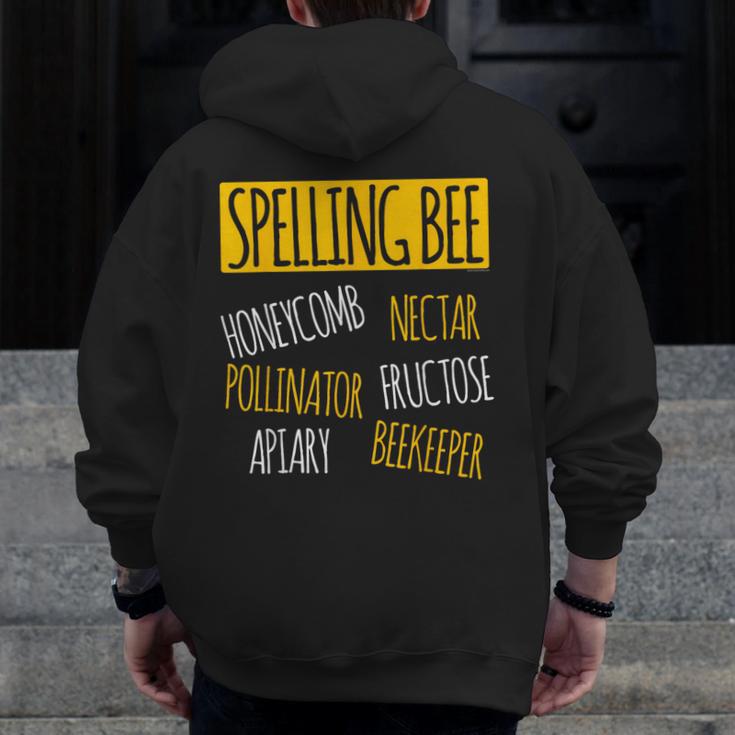 Spelling Bee Halloween Pun Costume Beekeeper Teacher Men Zip Up Hoodie Back Print, funny design Spelling Bee Halloween Pun Costume Beekeeper Teacher Men Zip Up Hoodie Back Print, funny design
