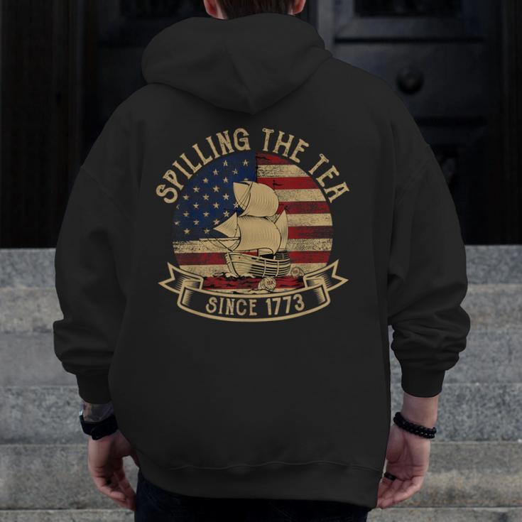 Spilling The Tea Since 1773 American History Teacher Vintage Men Zip Up Hoodie Back Print, History Teacher Gifts, funny design Spilling The Tea Since 1773 American History Teacher Vintage Men Zip Up Hoodie Back Print, History Teacher Gifts, funny design