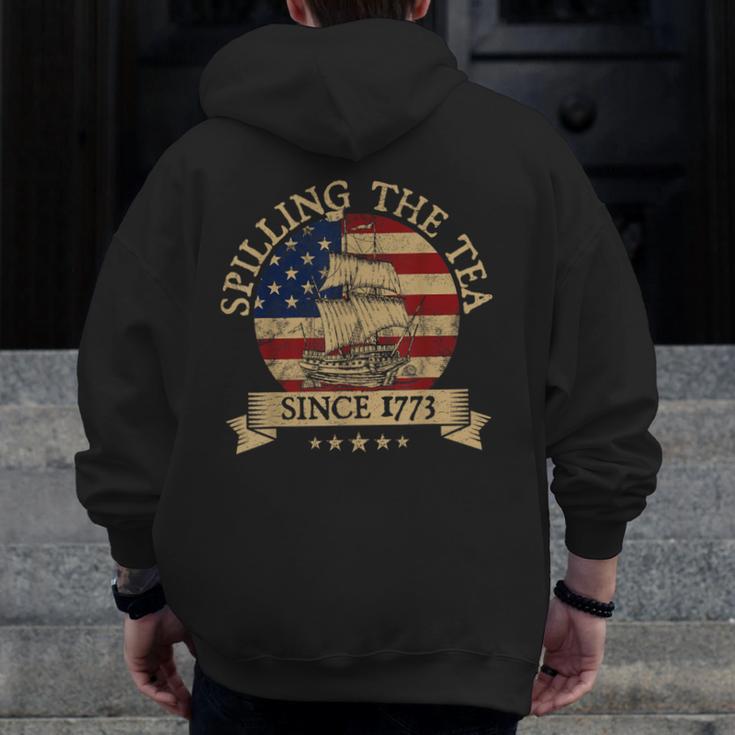 Spilling The Tea Since 1773 Vintage Us History Teacher Men Zip Up Hoodie Back Print, History Teacher Gifts, funny design Spilling The Tea Since 1773 Vintage Us History Teacher Men Zip Up Hoodie Back Print, History Teacher Gifts, funny design