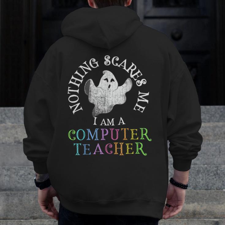 This Is My Spooky COMPUTER TEACHER Costume Don't Scare Me Men Zip Up Hoodie Back Print, funny design This Is My Spooky COMPUTER TEACHER Costume Don't Scare Me Men Zip Up Hoodie Back Print, funny design