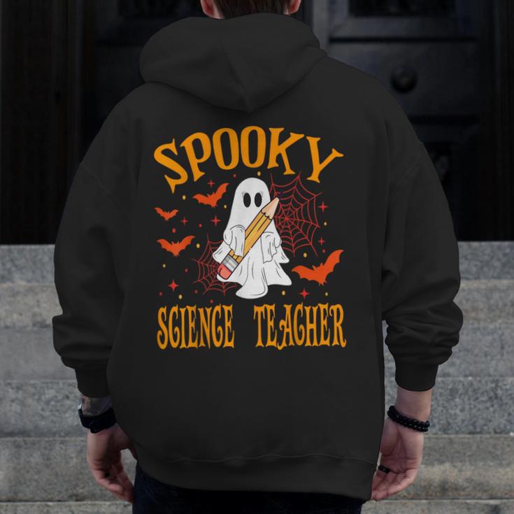 Spooky Science Teacher Ghost Halloween School Women Men Zip Up Hoodie Back Print, Science Teacher Gifts, funny design Spooky Science Teacher Ghost Halloween School Women Men Zip Up Hoodie Back Print, Science Teacher Gifts, funny design