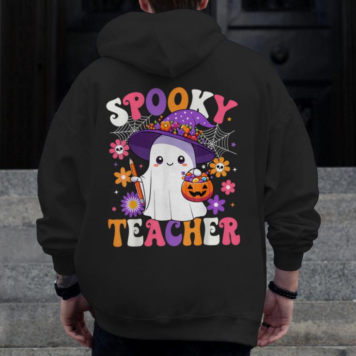 Spooky Teacher Halloween Cute Halloween Teacher Ghost Men Zip Up Hoodie Back Print, funny design Spooky Teacher Halloween Cute Halloween Teacher Ghost Men Zip Up Hoodie Back Print, funny design