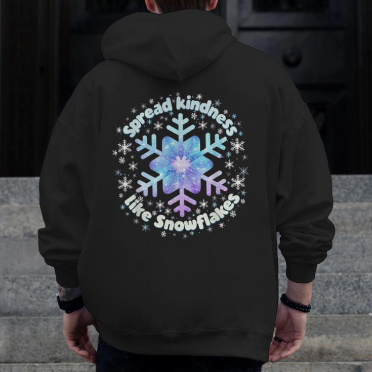 Spread Kindness Like Snowflakes Christmas Teacher Unity Day Men Zip Up Hoodie Back Print, funny design