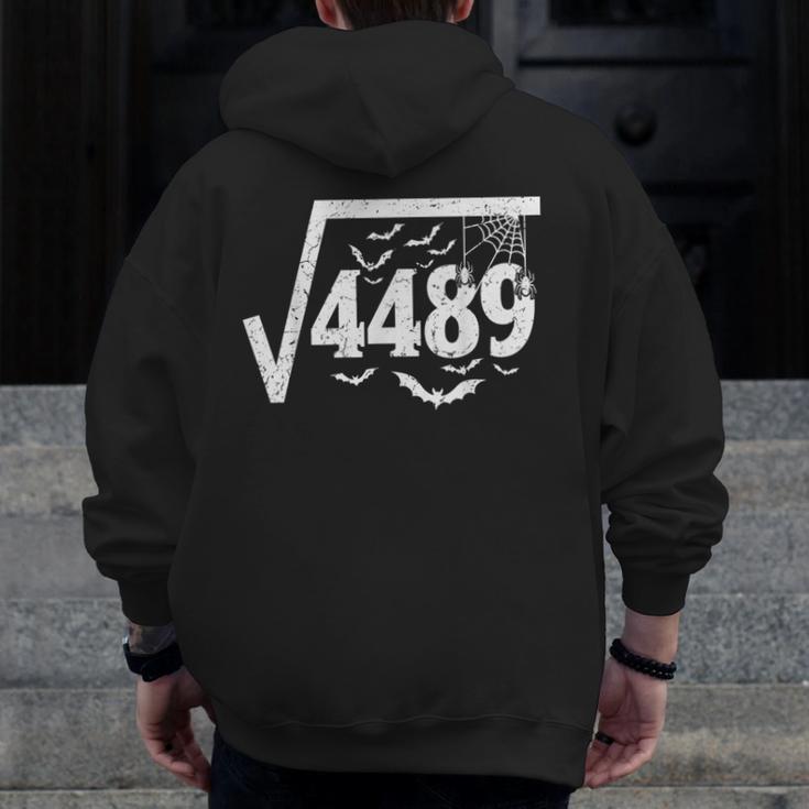 Square Root 4489 Halloween Meme 67 Math Teacher Men Zip Up Hoodie Back Print, funny design Square Root 4489 Halloween Meme 67 Math Teacher Men Zip Up Hoodie Back Print, funny design