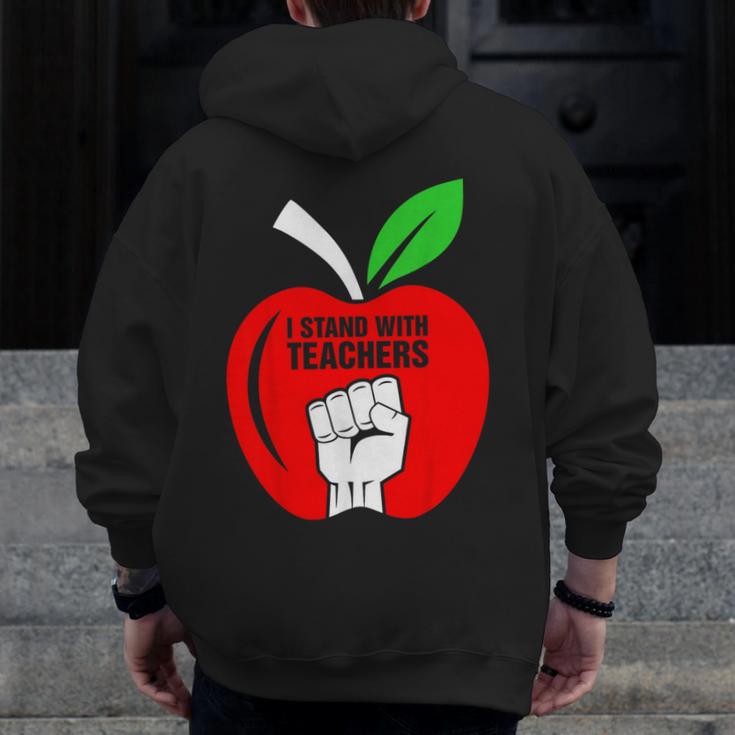 I Stand With Teachers Tshirt Men Zip Up Hoodie Back Print, funny design I Stand With Teachers Tshirt Men Zip Up Hoodie Back Print, funny design