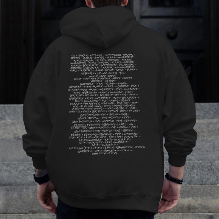 Standard Model Lagrangian Higgs Boson Physics Teacher Men Zip Up Hoodie Back Print, funny design