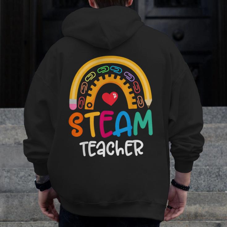 STEAM Teacher Squad Team Crew Back To School STEM Special Men Zip Up Hoodie Back Print, funny design STEAM Teacher Squad Team Crew Back To School STEM Special Men Zip Up Hoodie Back Print, funny design
