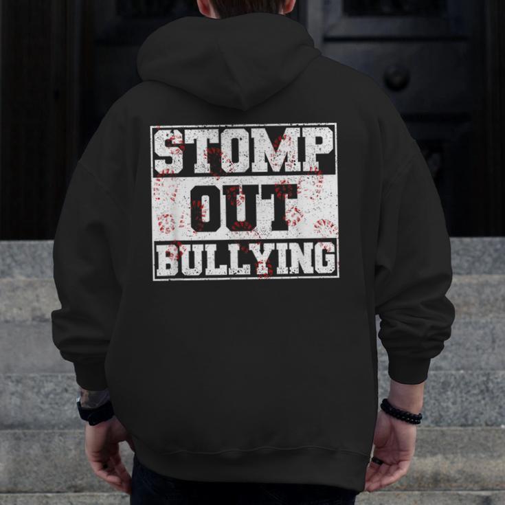 Stomp Out Bullying Back To School Education Teacher Men Zip Up Hoodie Back Print, funny design