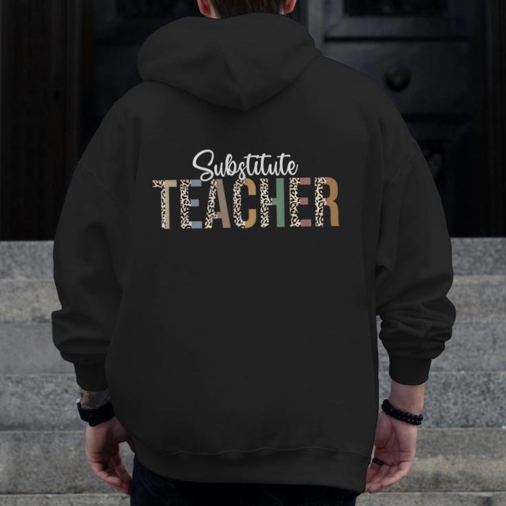 Substitute Teacher Supplies For Teachers Leopard For Men Women Men Zip Up Hoodie Back Print, funny design Substitute Teacher Supplies For Teachers Leopard For Men Women Men Zip Up Hoodie Back Print, funny design