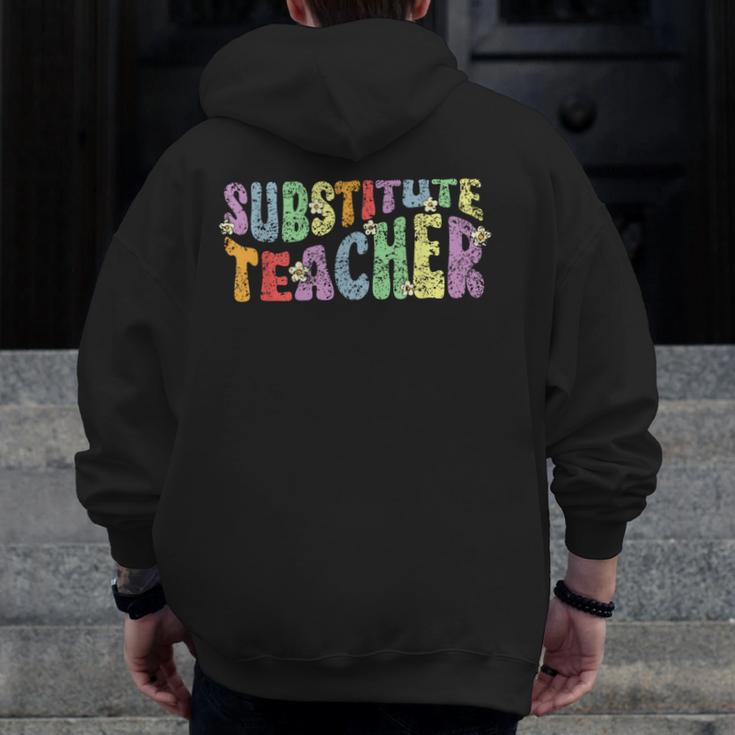 Substitute Teacher Women Back To School Substitute Teacher Men Zip Up Hoodie Back Print, funny design Substitute Teacher Women Back To School Substitute Teacher Men Zip Up Hoodie Back Print, funny design