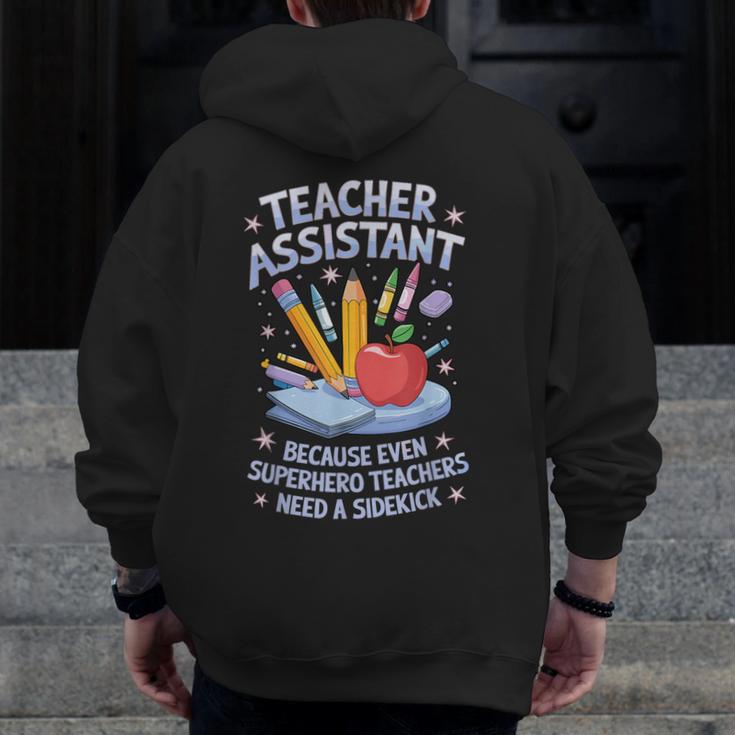 Superhero Sidekick Teaching Teach School Teacher Assistant Men Zip Up Hoodie Back Print, funny design Superhero Sidekick Teaching Teach School Teacher Assistant Men Zip Up Hoodie Back Print, funny design