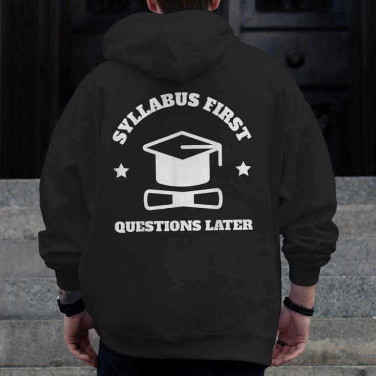 SYLLABUS PROFESSOR TEACHER Men Zip Up Hoodie Back Print, funny design SYLLABUS PROFESSOR TEACHER Men Zip Up Hoodie Back Print, funny design