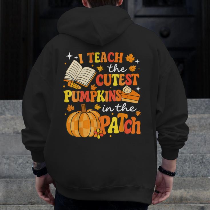 I Teach The Coolest Pumpkins In The Patch Teacher Halloween Men Zip Up Hoodie Back Print, funny design I Teach The Coolest Pumpkins In The Patch Teacher Halloween Men Zip Up Hoodie Back Print, funny design