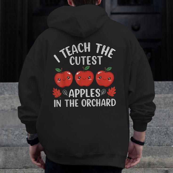 I Teach The Cutest Apples In The Orchard Cute Fall Teacher Men Zip Up Hoodie Back Print, funny design I Teach The Cutest Apples In The Orchard Cute Fall Teacher Men Zip Up Hoodie Back Print, funny design