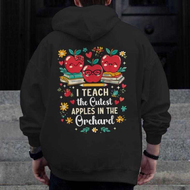 I Teach The Cutest Apples In The Orchard Cute Fall Teacher Men Zip Up Hoodie Back Print, funny design I Teach The Cutest Apples In The Orchard Cute Fall Teacher Men Zip Up Hoodie Back Print, funny design