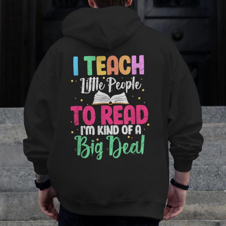 I Teach Little People To Read Reading Teacher For Men Women Girls Kids Men Zip Up Hoodie Back Print, funny design I Teach Little People To Read Reading Teacher For Men Women Girls Kids Men Zip Up Hoodie Back Print, funny design